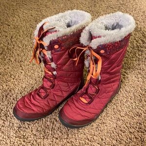 Columbia Girls Dark Pink Omni Heat Minx Winter Boot- Size 4